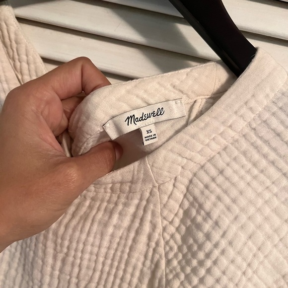 Madewell Boxy Ribbed Tan Cream Short Sleeve Tee - Picture 2 of 2